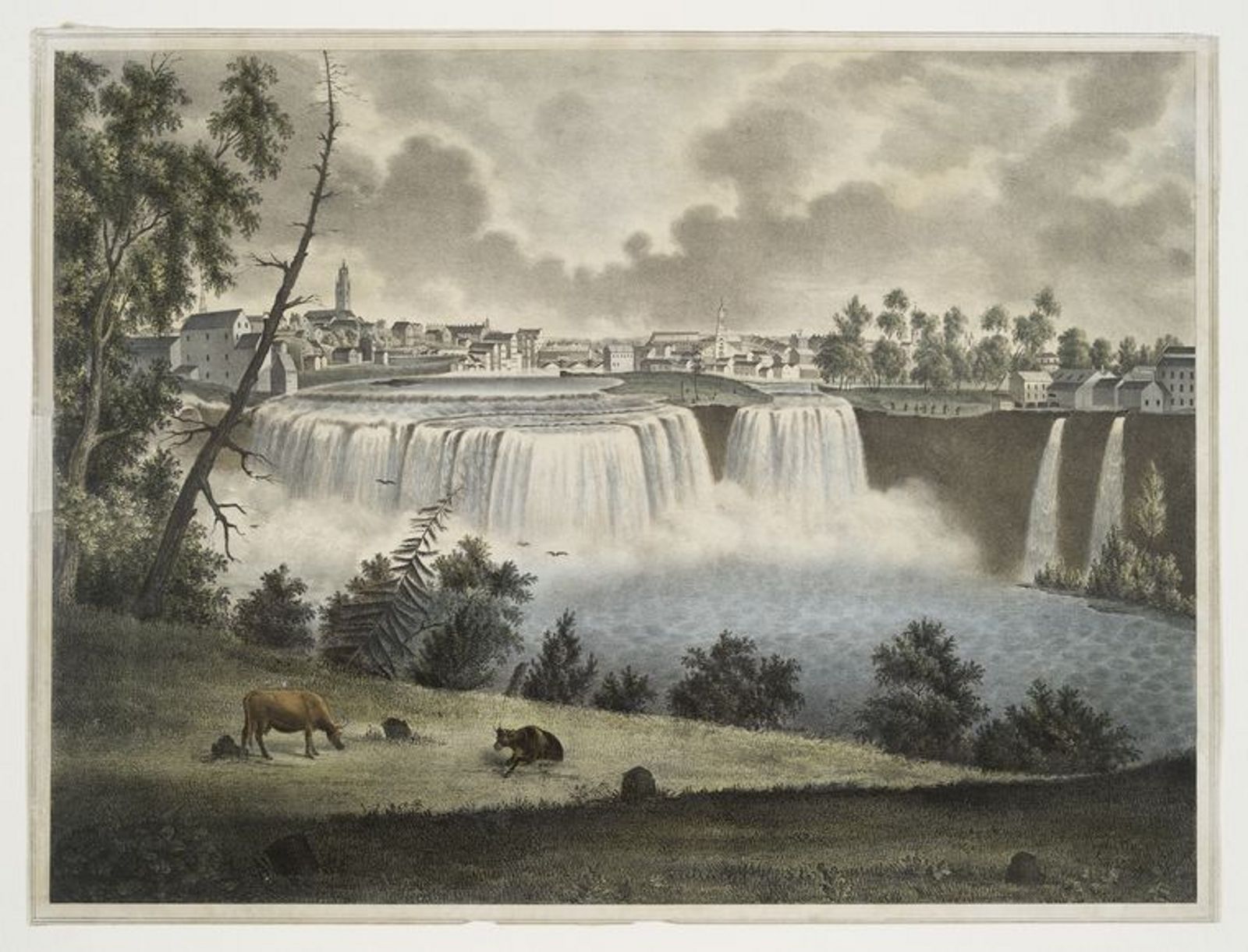 The Upper Falls of the Genesee at Rochester, mid-1800s