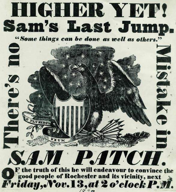 Advertisement for Sam’s final jump, November 1829