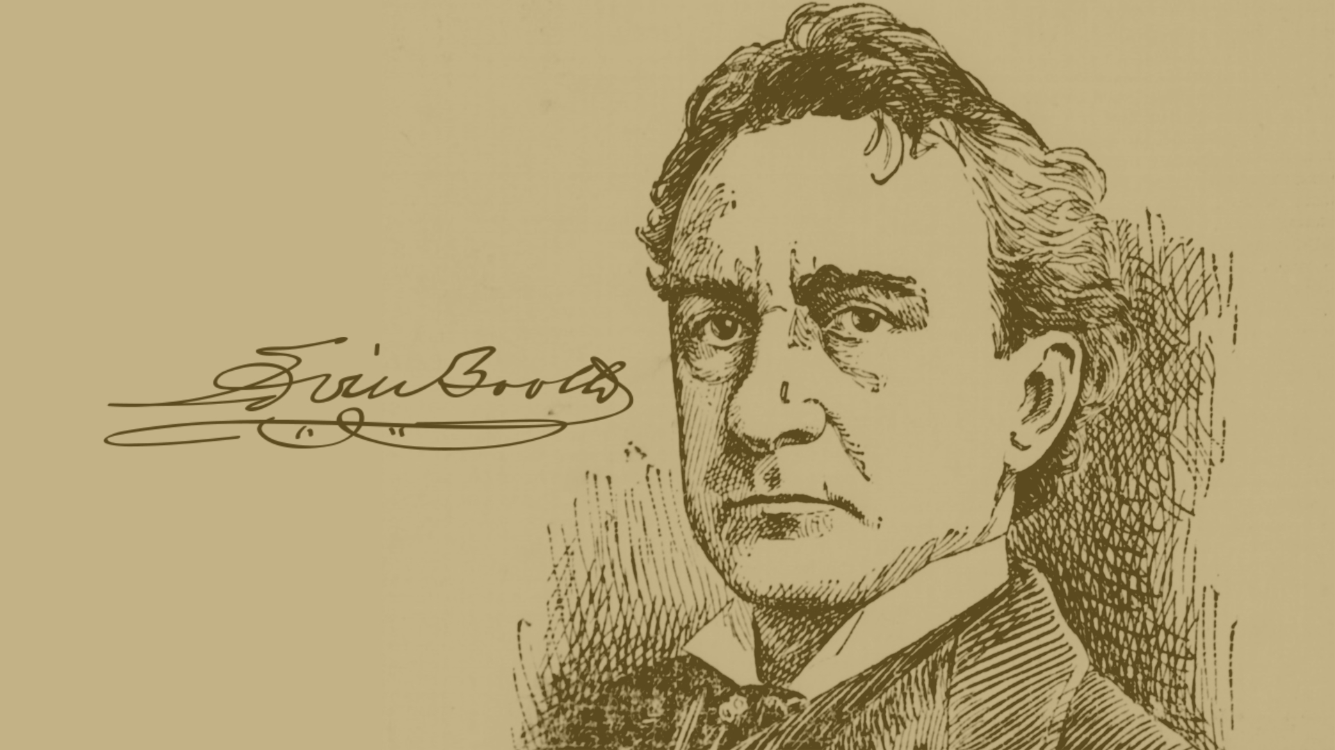 Edwin Booth portrait with signature