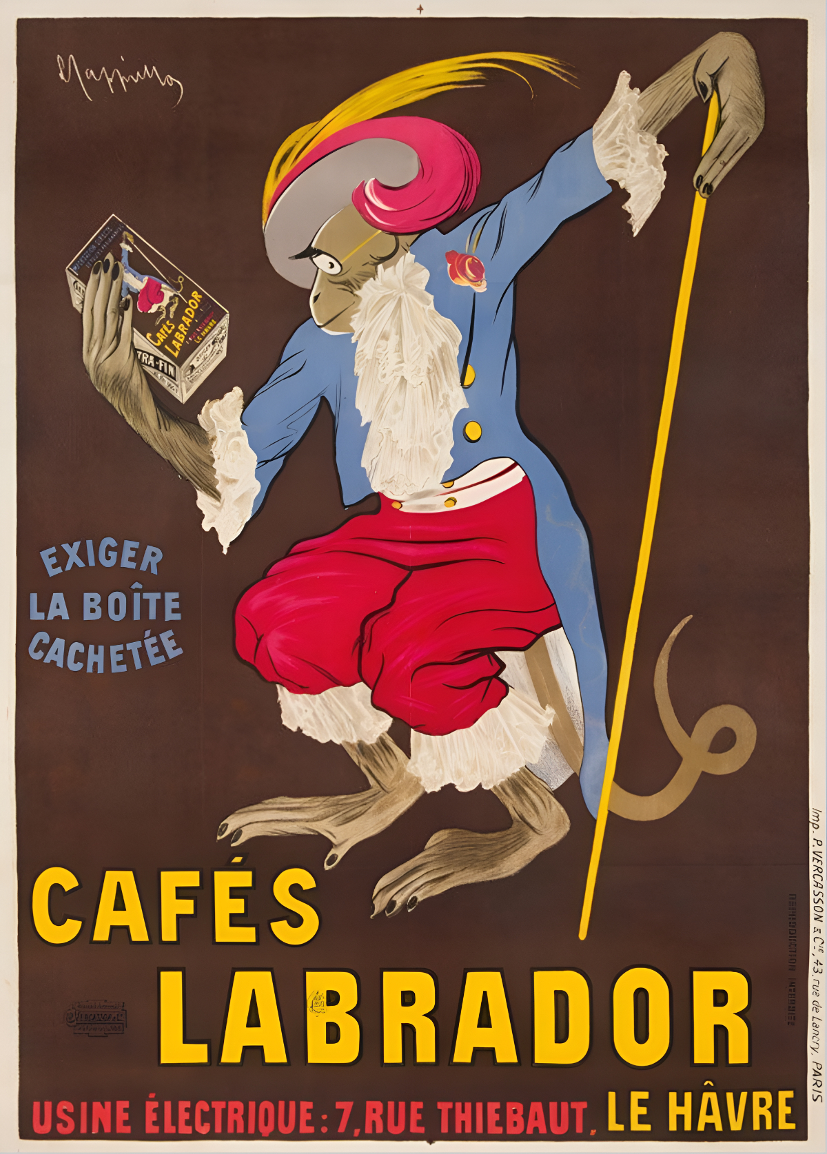 Cafés Labrador advertising poster