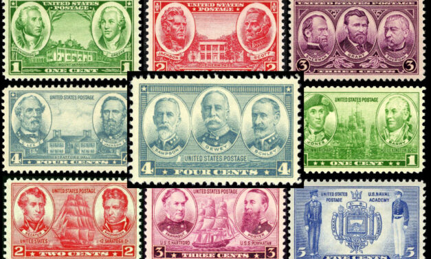 4-Cent 1937 Navy Stamp: William T. Sampson, George Dewey, and Winfield Scott Schley